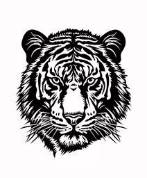 a black and white tiger
