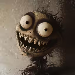 there is a creepy looking head made to look like an alien