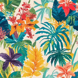 a colorful floral wallpaper with lots of different types