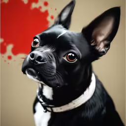 a dog with one eye open and another in the background