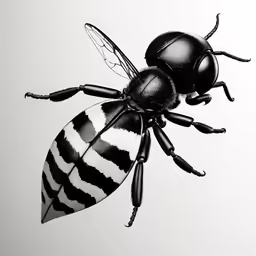 two black and white striped insects with antennae