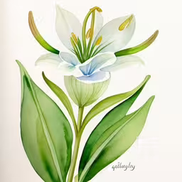 a watercolor drawing of a flower on white paper