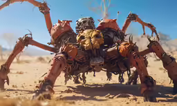a robot spider with many arms and legs
