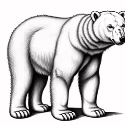 a white bear with a stripe on it