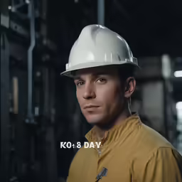 man with white safety helmet on in warehouse