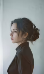 a beautiful woman with very long black hair