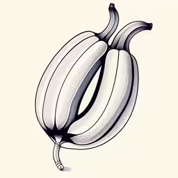 an image of a ripe banana drawing on paper