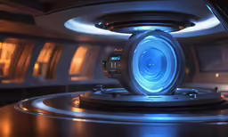 a large metal object in the center of a room