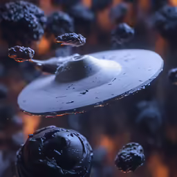 a space station is overflowing with dark liquid