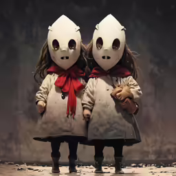 two little girls with identical looking faces standing next to each other