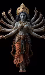 a statue depicting an indian woman in an elaborate costume