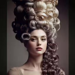 a beautiful young lady with hair in the shape of curls