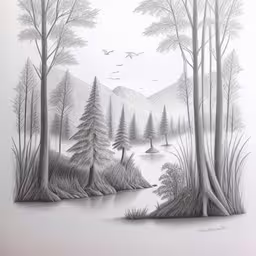 drawing with charcoal pencils, an artist