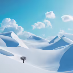 a snowy landscape with trees in it