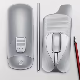 the computer peripherals of the apple pencil rest beside a mechanical mouse