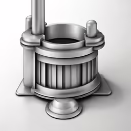 an artistic, high tech model of a pedestal device