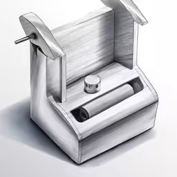 pencil drawing of an electronic device with a cord