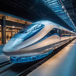 modern high speed train sitting at a station