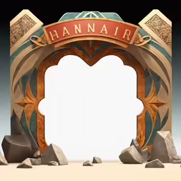 an arch decorated with a heart for the entrance