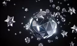 an exploding globe surrounded by stars