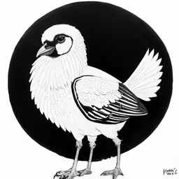 a bird is shown on a black circle