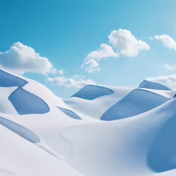 a group of clouds hanging in the sky over snow covered hills