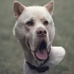 a close up of a dog on the grass