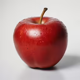 an apple that has been photographed in front of a white background