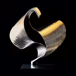 a sculpture with many long lines made out of metal