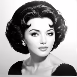 an old photograph of a woman wearing earrings
