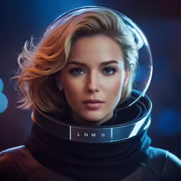 a woman in a space suit posing for a photograph