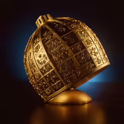 a gold ring with diamonds is on a black table