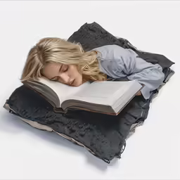 a person laying down with an open book
