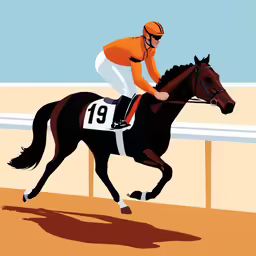 an abstract picture of a jockey riding a horse