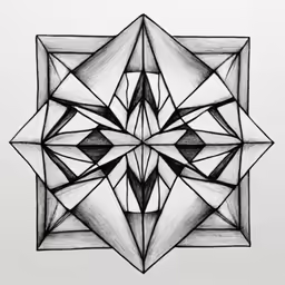 a drawing with various geometric shapes