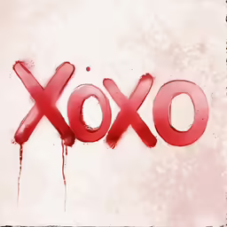 some type of writing that is red in color