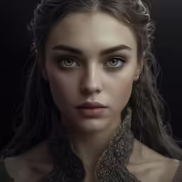 this is a painting of a girl with blue eyes