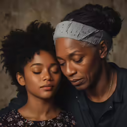 woman and young girl are posing for a photo