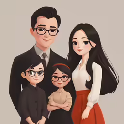 the image shows an image of a family posing for a photo