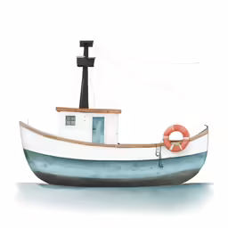 an illustration of a boat sitting in the water