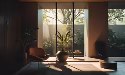 the sun shines through the windows onto a living room