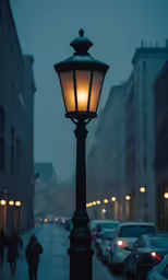a light is on on a street corner