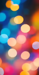 many lights and colors blur on the dark background