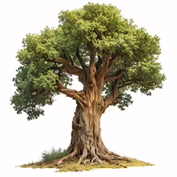 a drawing of a large tree on a white background
