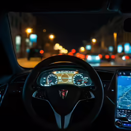 a person driving a car with an apple iphone