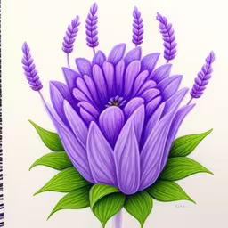 purple flowers are displayed on a white background