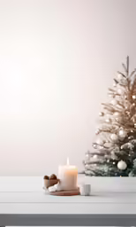 a candle with a cup sitting next to it