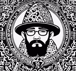 a man in a black hat and glasses,a man wearing glasses, hat and a beard