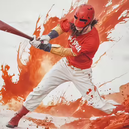 the baseball player is wearing white pants and red shoes