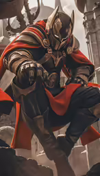 the character in a game standing on a stone wall